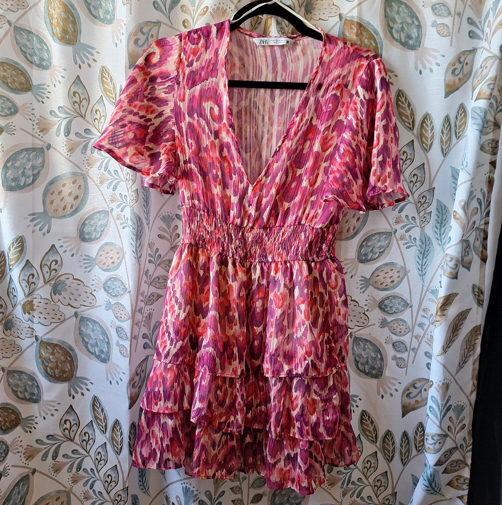 Zara Pink and Purple Mini Dress